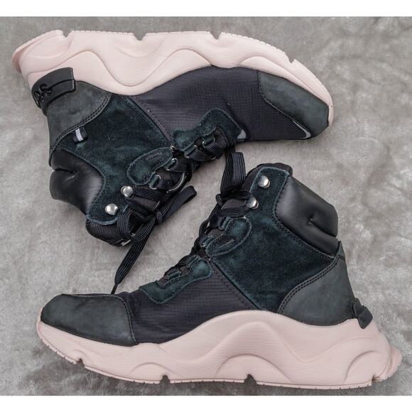 Sorel Kinetic RNEGD Conquest Black Pink Sneaker Waterproof Boots Womens Size 10 - Picture 4 of 16